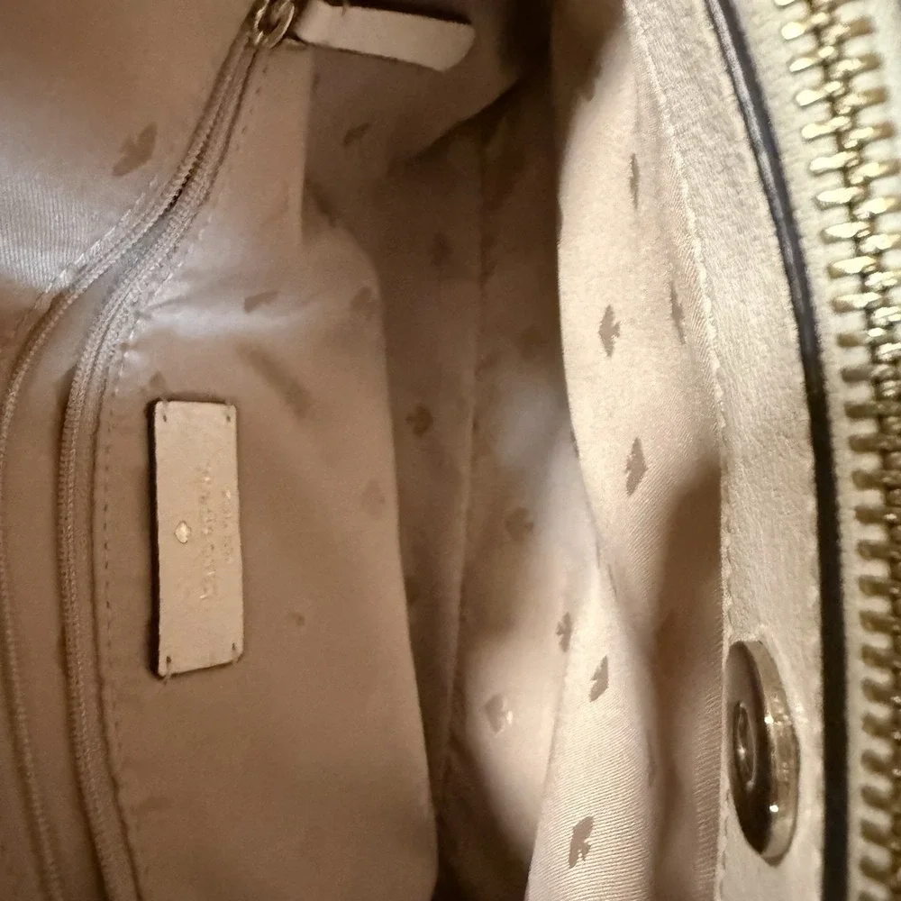KATE SPADE Jackson Satchel Bag Medium Tote Pebble Leather Grey‎ Removable Strap